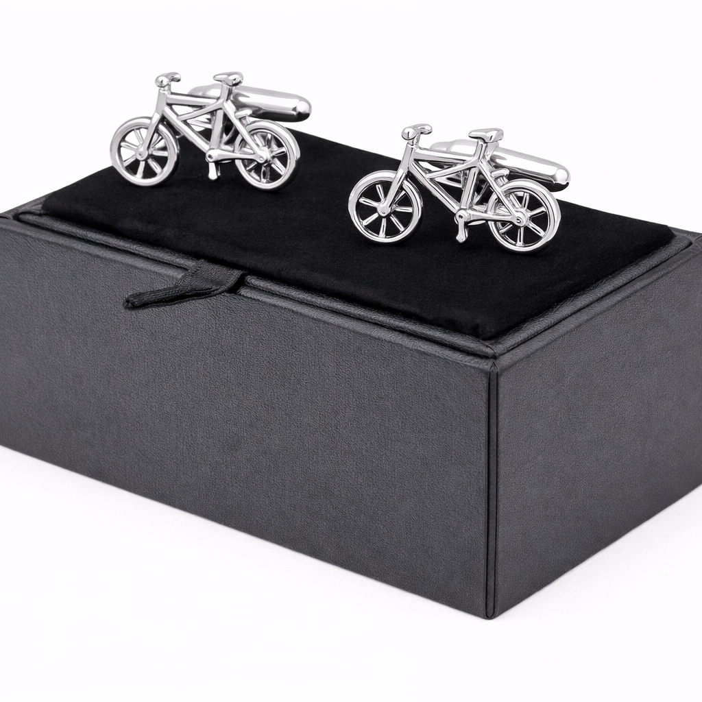 Mansjettknapper - Sykkel Editon (sølv) 🚲