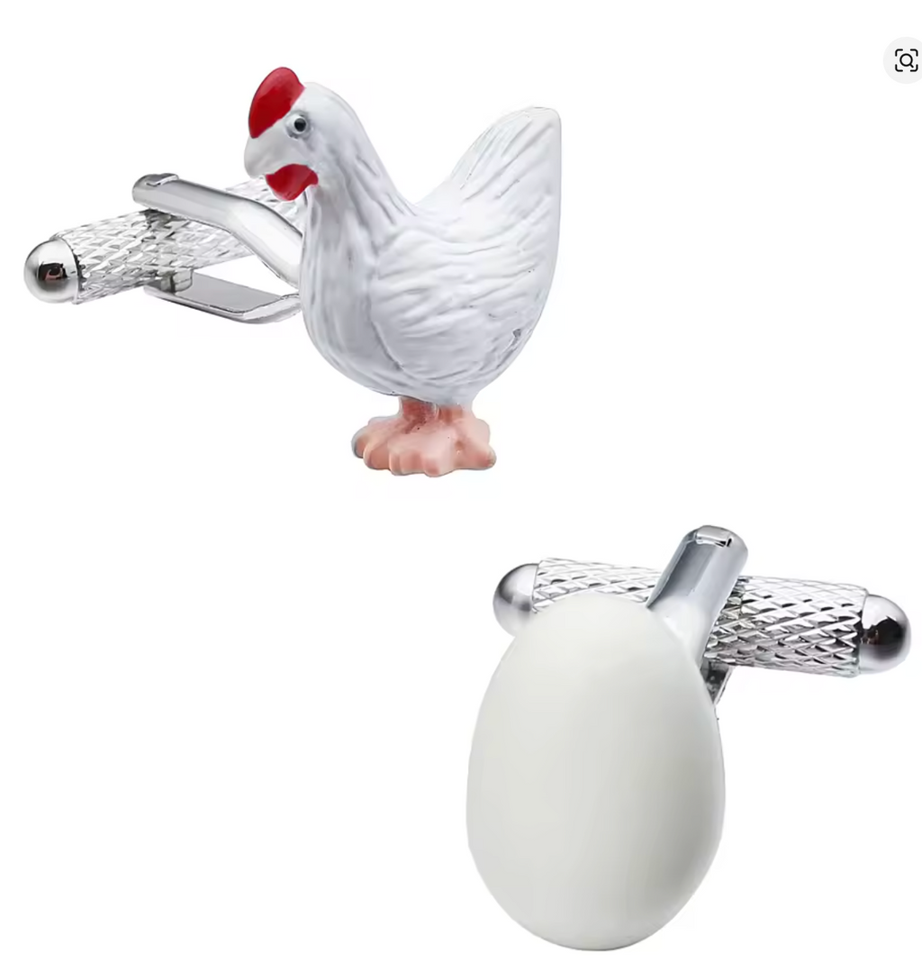 Mansjettknapper -  Høna & egget Edition 🐔