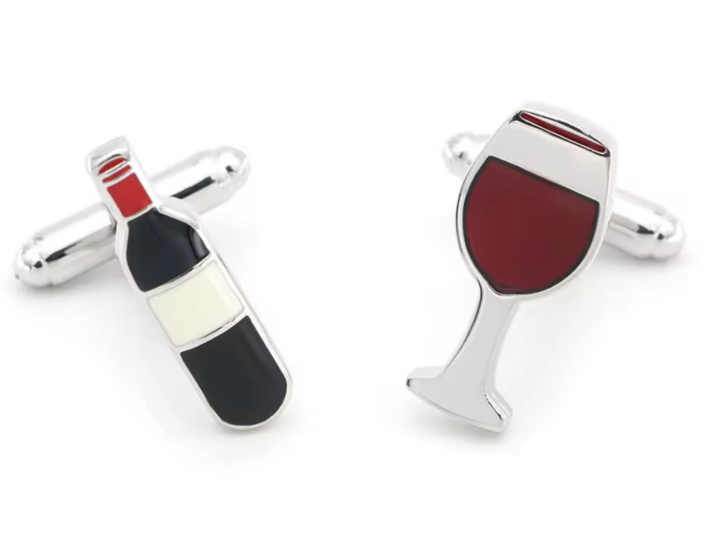 Mansjettknapper -  Vinflaske & glass Edition 🍷